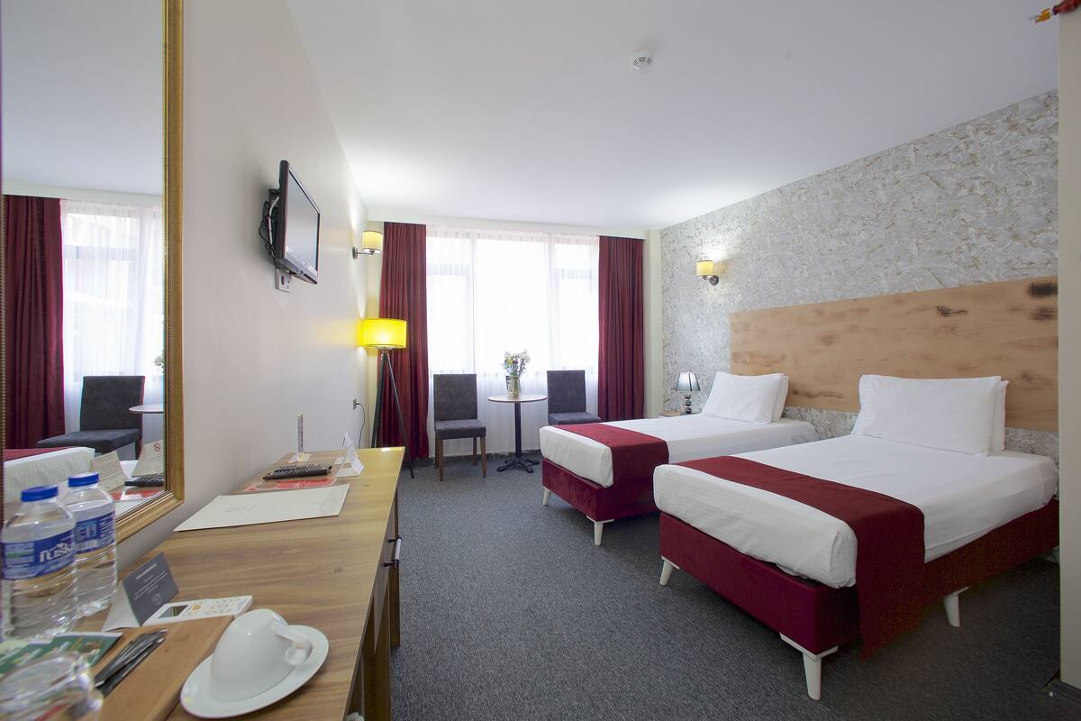 Standard Twin Room | Minibar, iron/ironing board (on request), WiFi (free), bed sheets