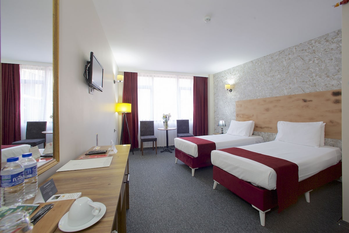 Habitación estándar con 2 camas individuales | Minibar, tabla de planchar con plancha, wifi gratis y ropa de cama