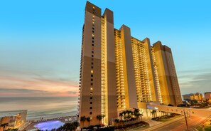 Located by the ocean, Tidewater Hotel offers stunning views of the water.