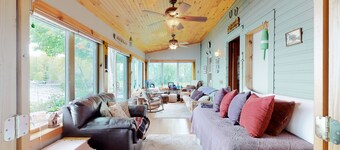 Dog-friendly lakefront house with firepit, grill, 5 kayaks, dock & amazing views