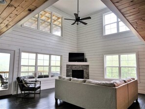 Smart TV, fireplace, video games