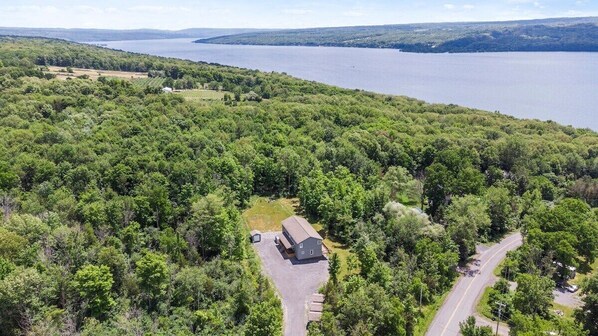 Aerial view - Hot Tub! Sleeps 14! Near Ithaca & Wineries!Dogs Ok! (Lansing)