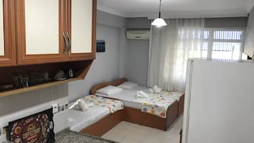 Premium bedding, desk, free WiFi, bed sheets
