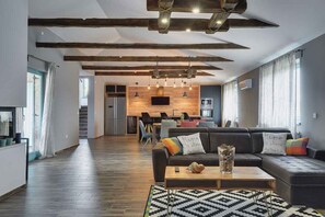 Fireplace, foosball, table tennis