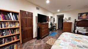 1 bedroom, desk, iron/ironing board, travel crib