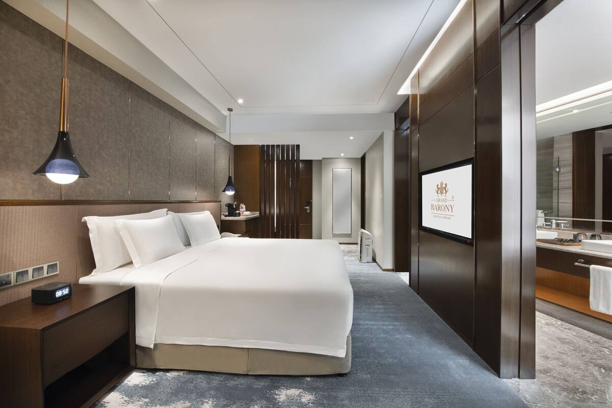 In-room safe, desk, laptop workspace, blackout curtains