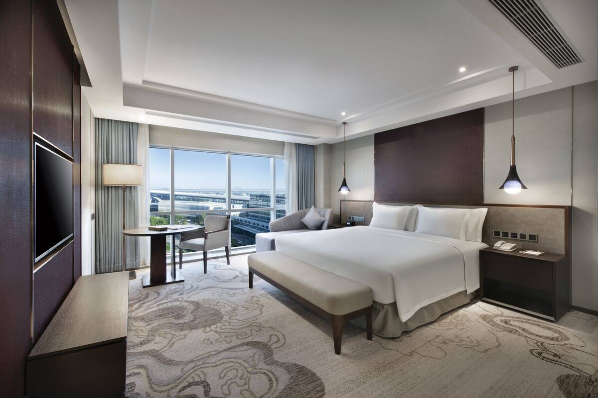 In-room safe, desk, laptop workspace, blackout curtains
