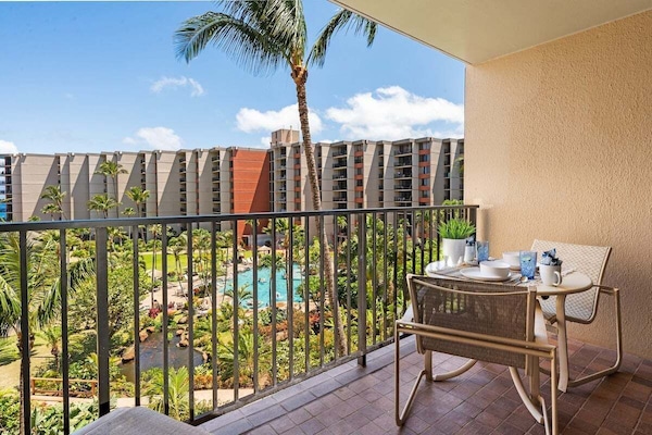 Private lanai with breathtaking views of the Resort grounds and Pacific Ocean