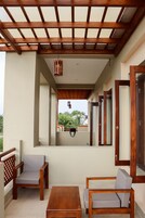Deluxe Double or Twin Room, 1 Bedroom, Balcony, Pool View | Egyptian cotton sheets, premium bedding, down comforters, minibar