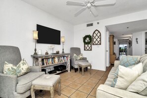 Smart TV, DVD player, books