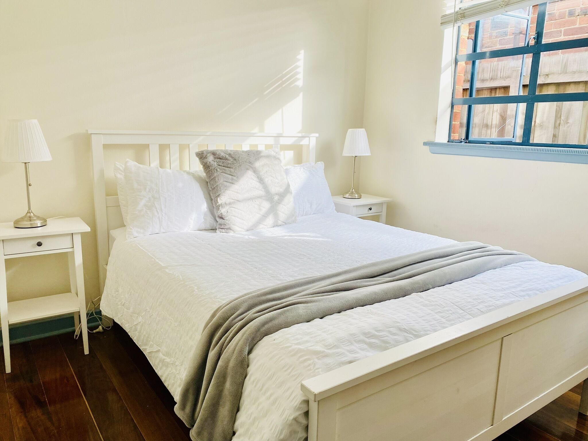 1 bedroom, desk, iron/ironing board, travel cot