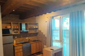 Kühlschrank, Mikrowelle, Herdplatte, Geschirrspüler