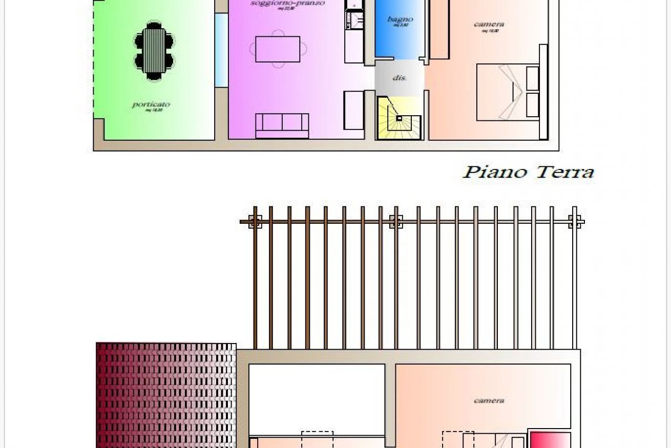 Un plan d’étage d’un hôtel avec des pièces identifiées, notamment un « rez-de-chaussée » et une « chambre ».