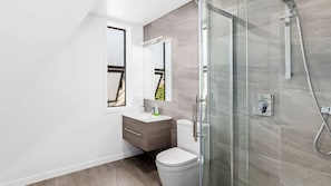Bathtub, hair dryer, towels