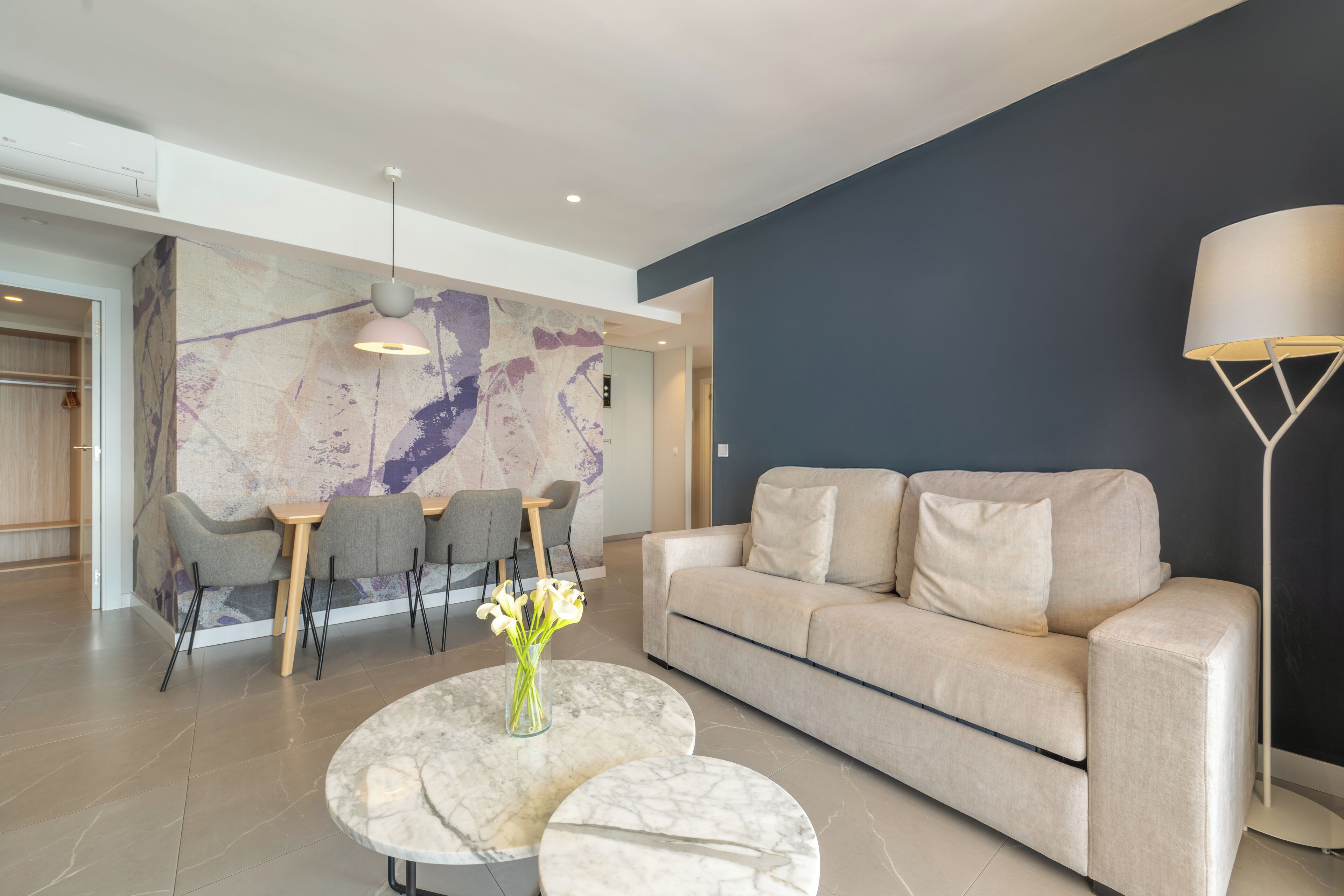 Design Apartment, 4 Bedrooms, Sea View | Living area | Flat-screen TV