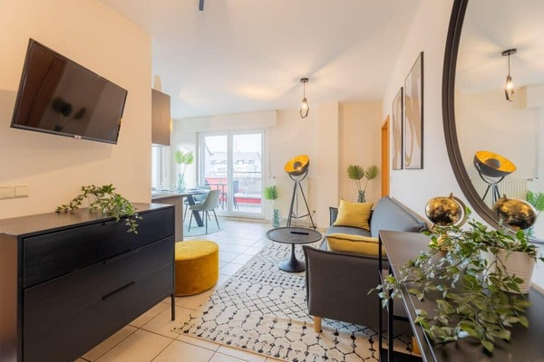 Modern and chic living space with seamless indoor-outdoor flow for your comfort.