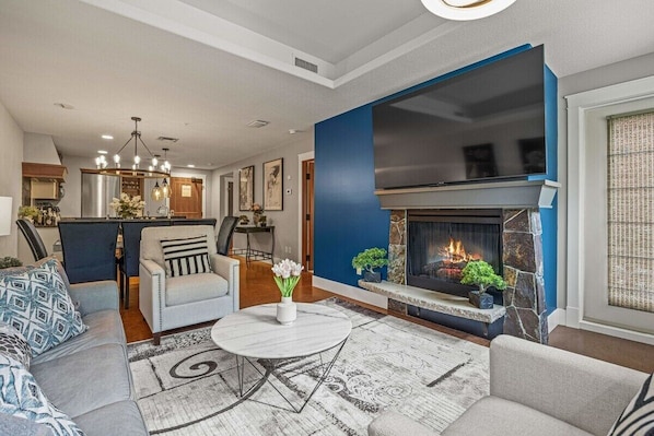 TV, fireplace, Netflix, streaming services