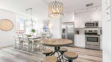 Luxury Condo, 4 Bedrooms | Private kitchen | Fridge, microwave, oven, stovetop