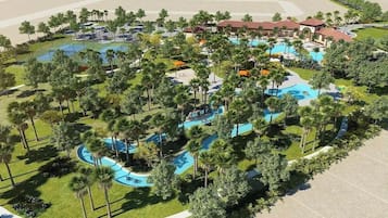 Een buitenzwembad, een verwarmd zwembad