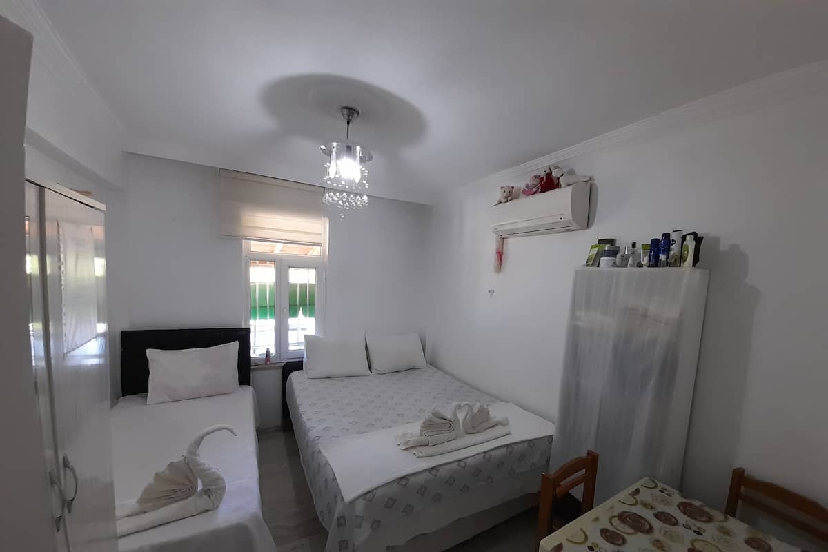 Comfort driepersoonskamer | 2 slaapkamers, hypoallergeen beddengoed, een bureau, een laptopwerkplek