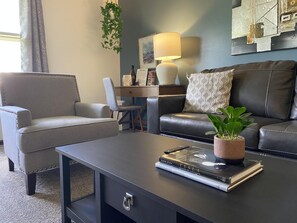 Smart TV, books, music library, stereo