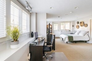 1 bedroom, desk, soundproofing, iron/ironing board