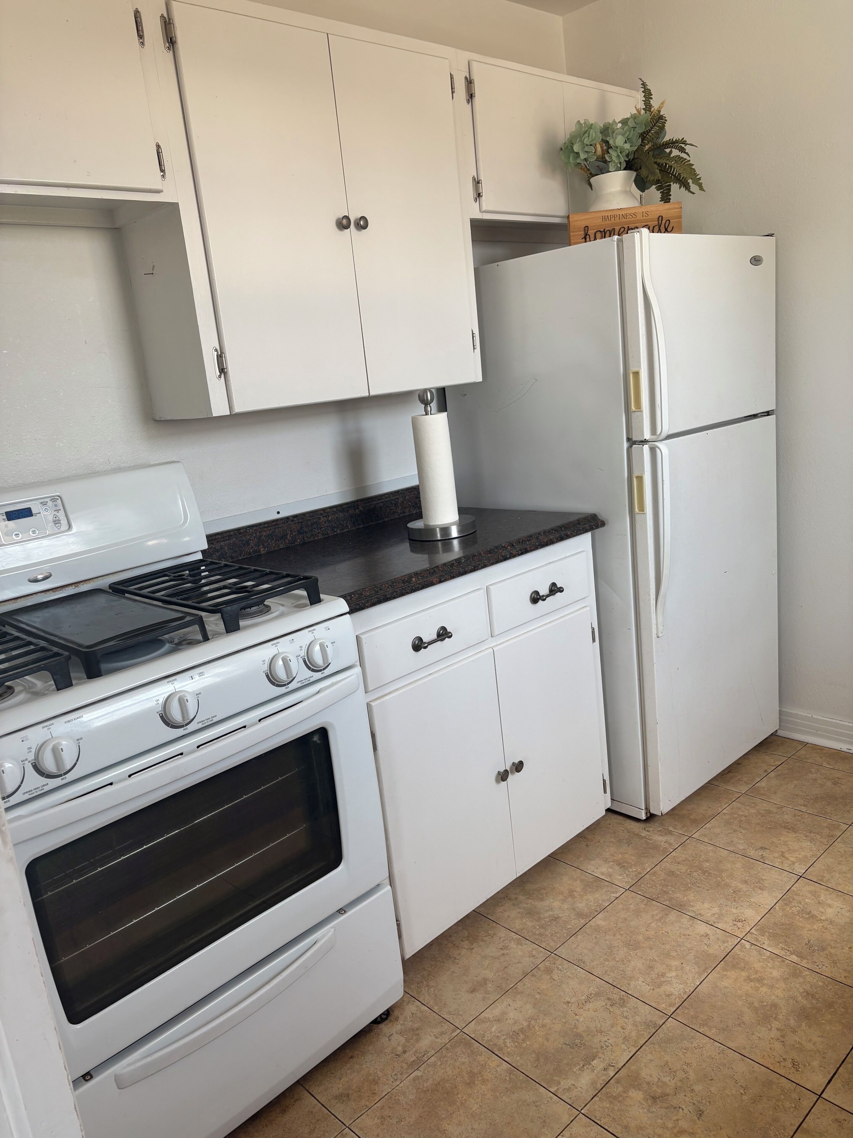 Fridge, microwave, stovetop, dishwasher
