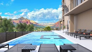 Outdoor pool, a heated pool