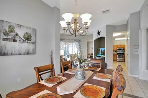 Dining - Close to Disney and golf.  Beautiful home with gas heated south facing pool (Haines City)
