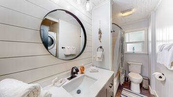 Hair dryer, towels