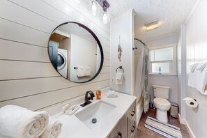 Hair dryer, towels