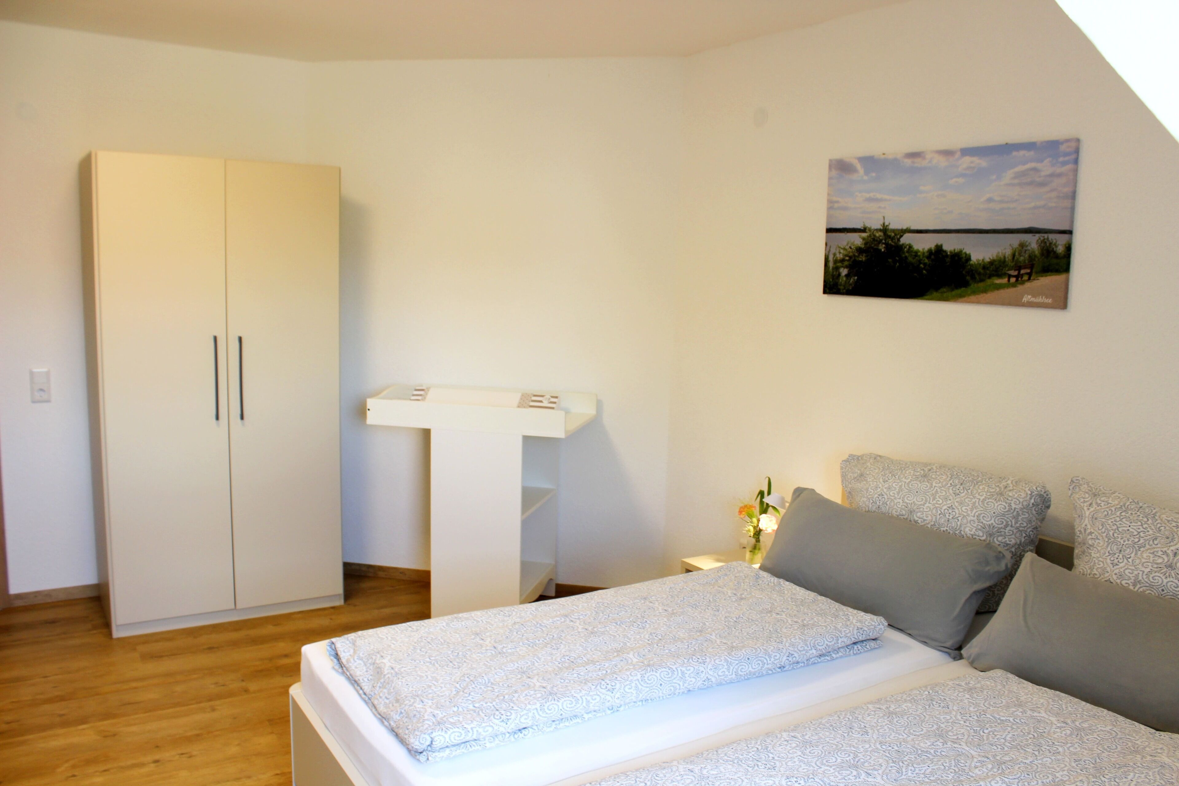 Ferienwohnung mit zwei Balkonen-FeWo Schlafzimmer 1, Doppelbett