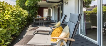 Appartement "Haus Auryn" avec terrasse privée, jardin partagé et Wi-Fi