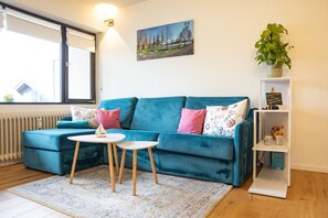 TV, streaming services - Apartment 'Höri Nest - Wohlfühl Appartement' with Balcony and Wi-Fi (Gaienhofen)