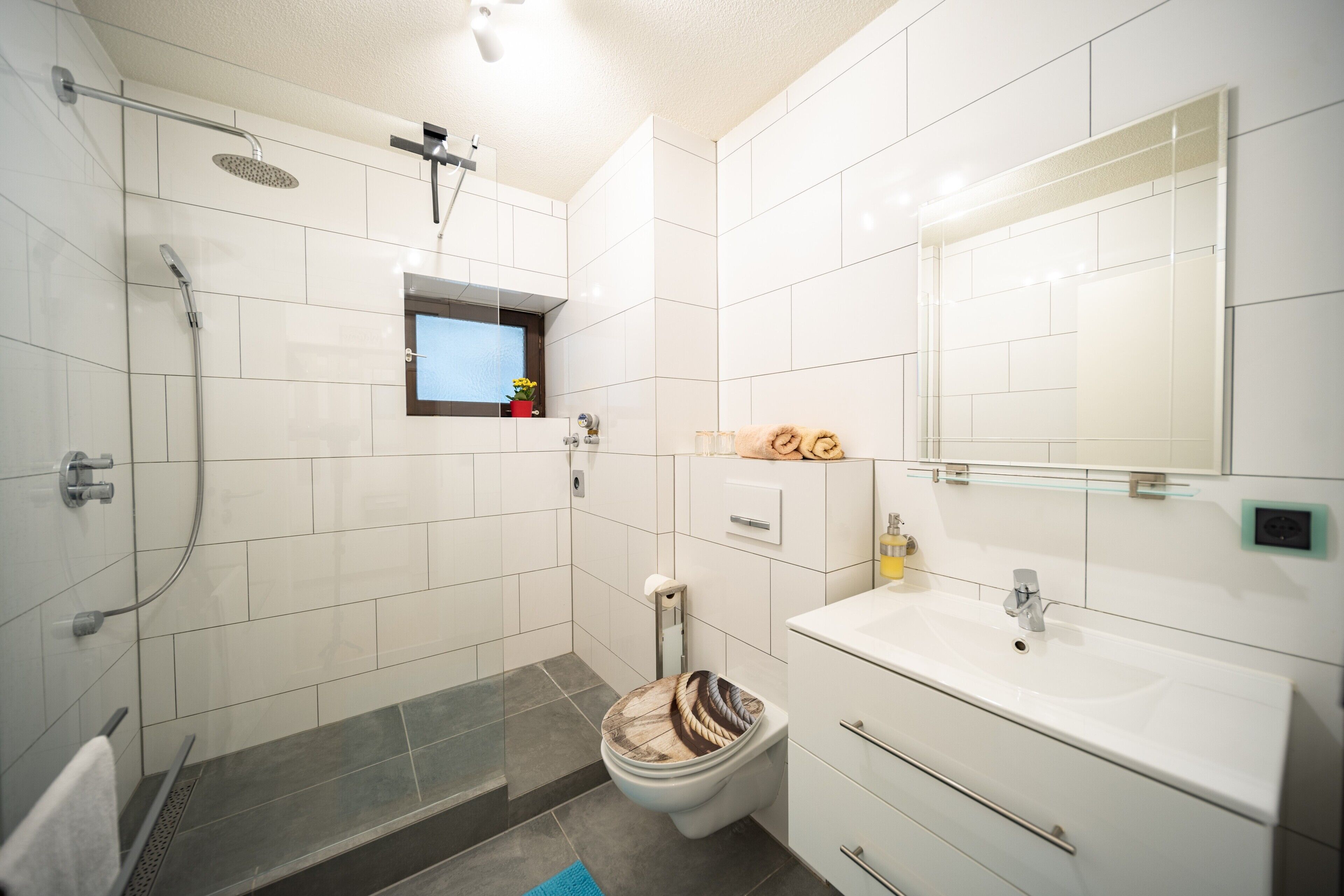 Dusche, Haartrockner, Handtücher