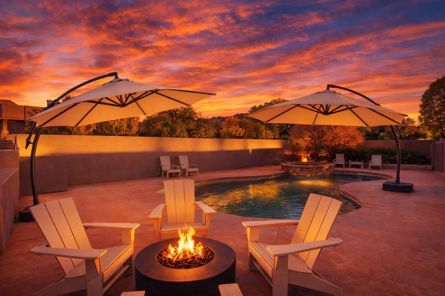 Outdoor pool, a heated pool