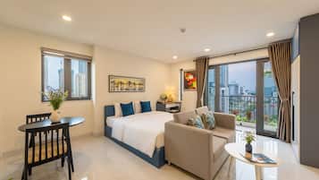 1 phòng ngủ, nệm có lớp đệm bông, minibar với thức ăn, đồ uống miễn phí
