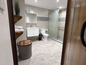Shower, hair dryer, towels, soap - Ocean front home with 3 suites, salt water pool, gated and Wifi. Gas BBQ grill.  (Arecibo)