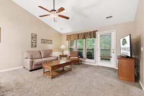 Smart TV, fireplace, DVD player