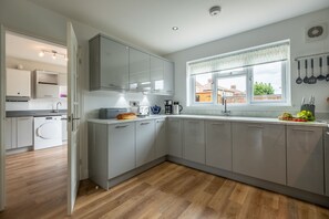 Microwave, dishwasher, high chair