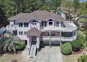 Exterior - K1250 Pink Pearl. Private Pool, Tiki Bar, Hot Tub, Game Room, Foosball Table! (Nags Head)