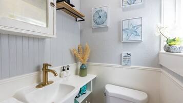 Douche, sèche-cheveux, serviettes fournies