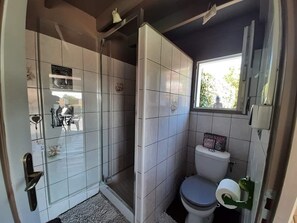 Shower, hair dryer, towels, soap - La Cabane de mes Rêves (Rousson)
