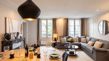 TV, DVD player, stereo