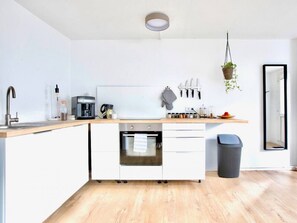 Fridge, oven, stovetop, dishwasher