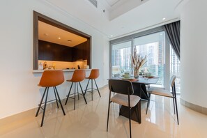 Luxury Apartment, 2 Bedrooms, Non Smoking, City View | Dining room - EDEN'S Homes & Villas - Opera Grand (Dubai)