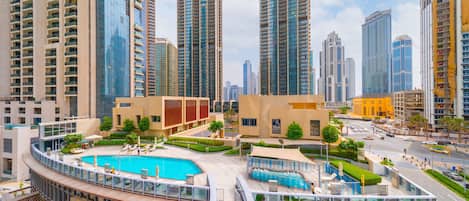 Luxury-Apartment, 2 Schlafzimmer, Nichtraucher, Stadtblick | Blick vom Balkon