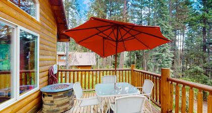 Three-story, dog-friendly home with a private hot tub, firepit, & wood stove