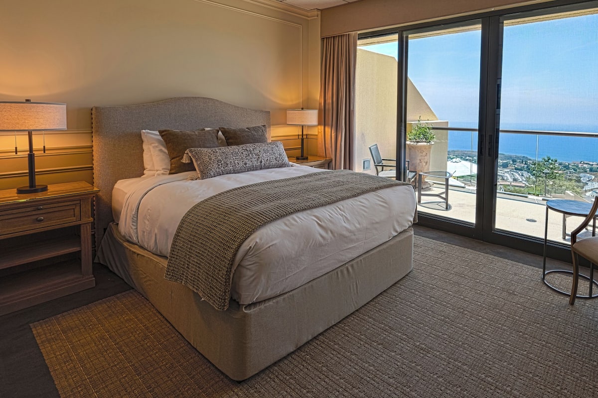 Premium bedding, desk, blackout curtains, iron/ironing board