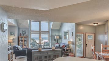 Smart TV, fireplace, video games, DVD player